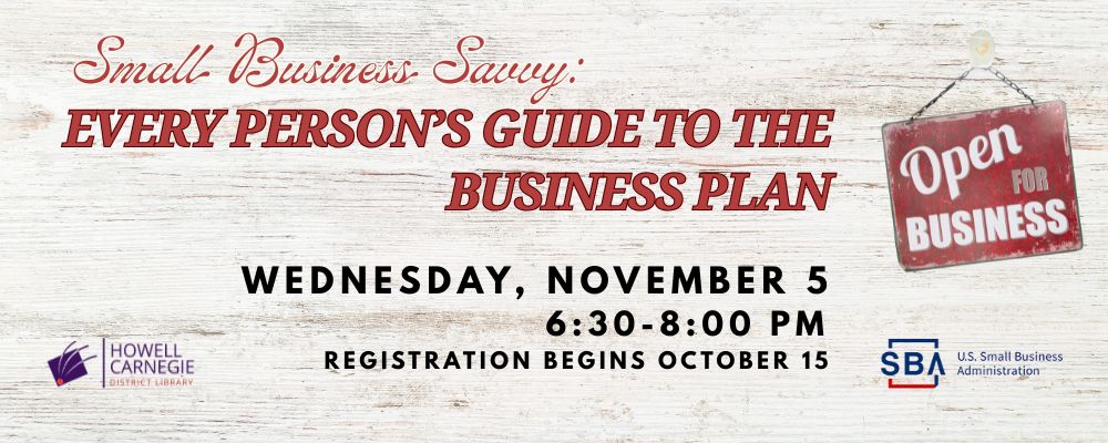 Register for Small Business Savvy Business Plan