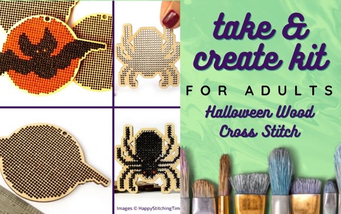 Take & Create For Adults Halloween Wood Cross Stitch