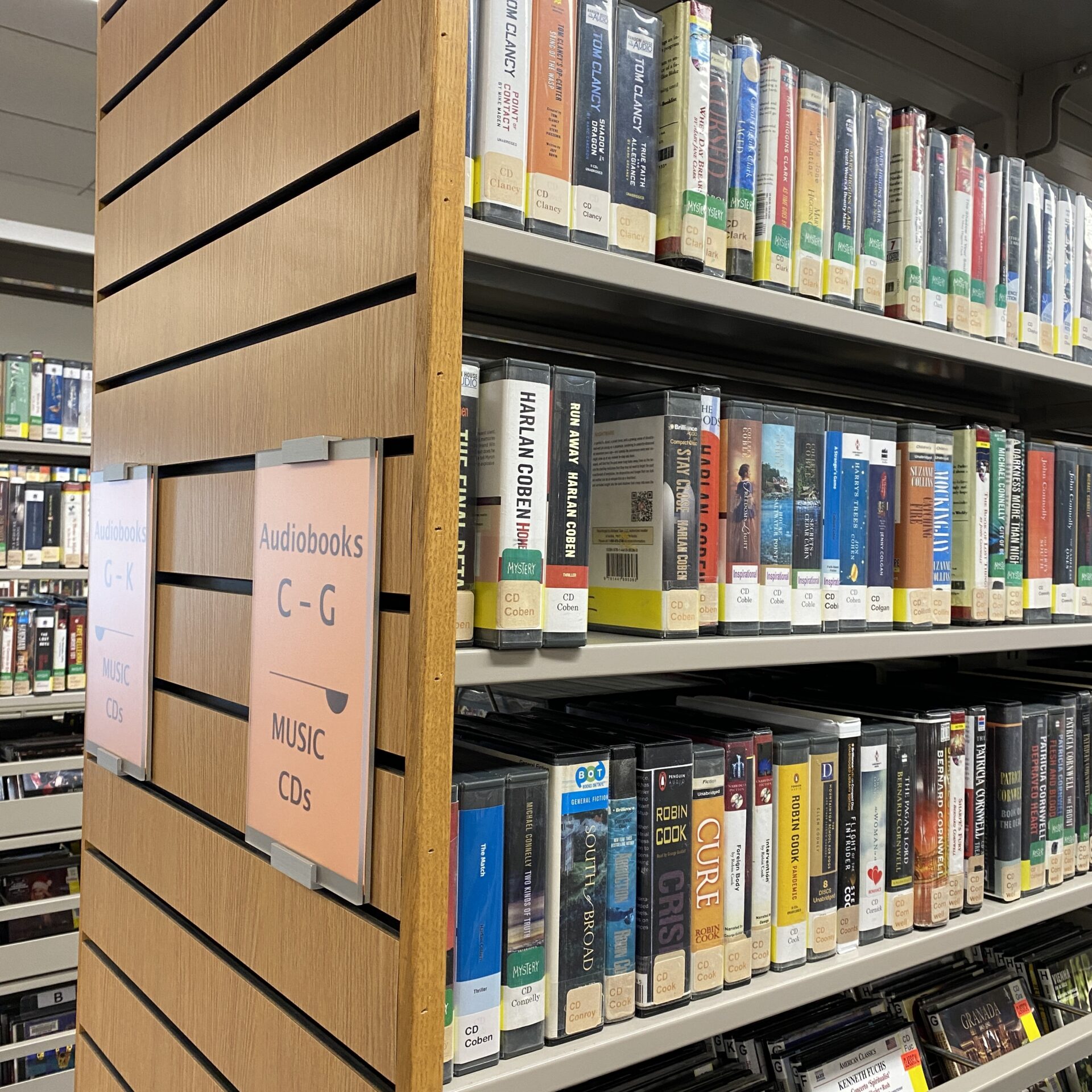 Shelves of Audiobooks