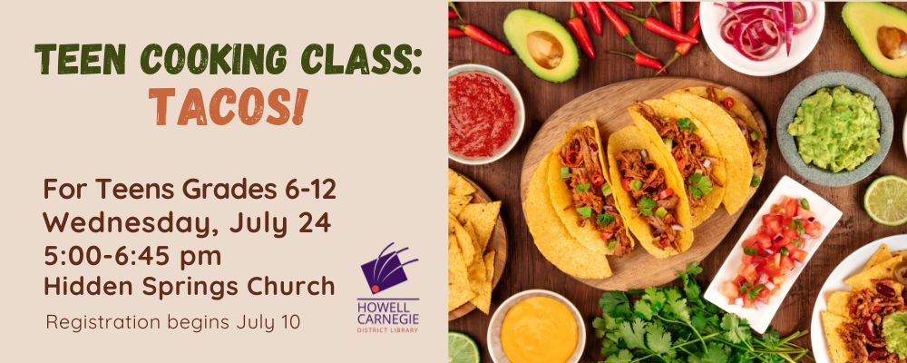 Register for Teen Cooking Class Tacos